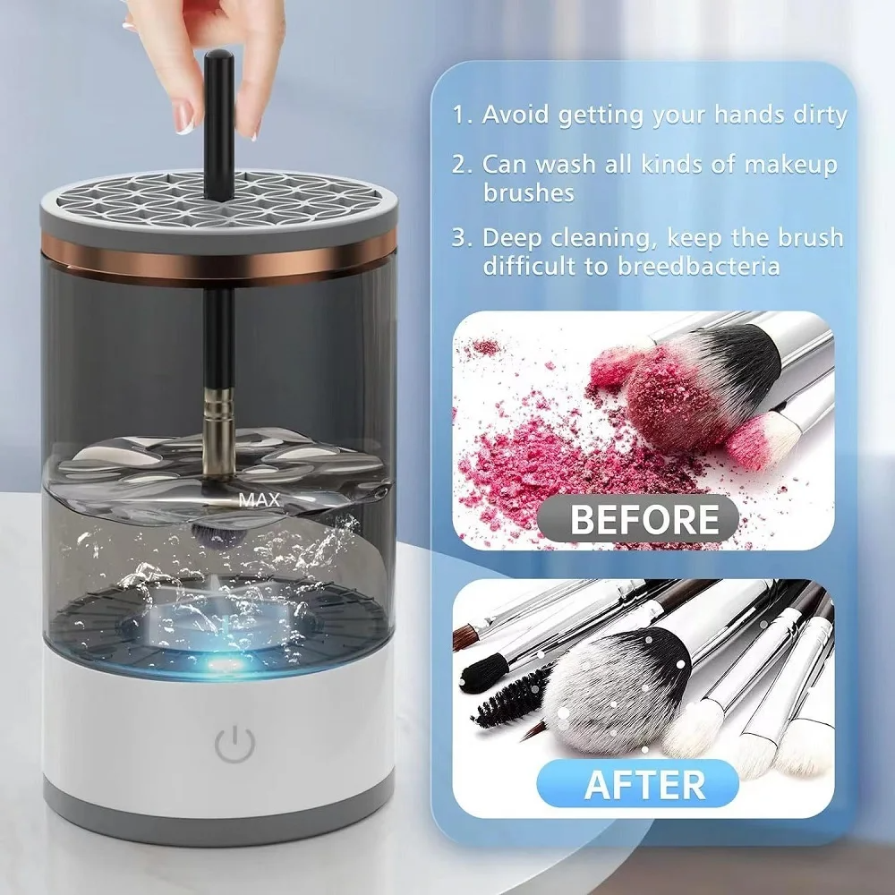 (US Shipping ) Automatic Brush Cleaner Electric Makeup Brush Cleaning Machine Fast Clean Dryer