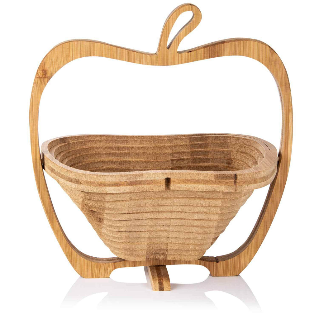 Obstschale Obstkorb Früchtekorb Dekoschale Küche Faltbar Klappbar Bambus Holz