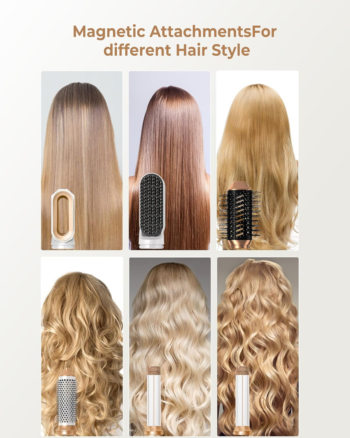 Hot Air Styler 6 in 1, UKLISS Föhnbürste Mit 6 Ersatz: 1000W Haartrockner, Airflow-Auto Lockenstab, Lockenbürste, Rundbürstenföhn, Haarglätter Für Haar Volumen, Glätten, Locken Und Föhnen, Haarpflege