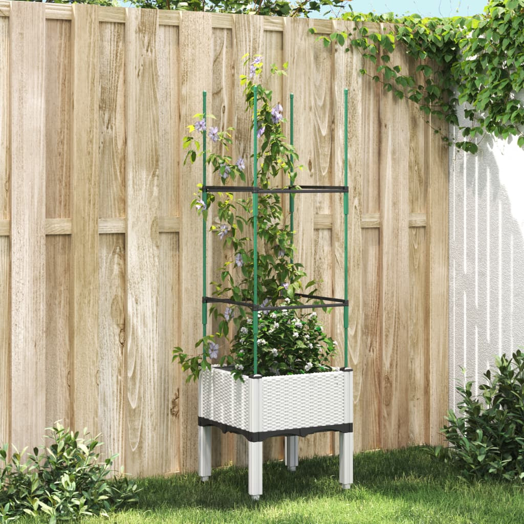Pflanzkübel Mit Rankgitter Blumenkübel Gartenspalier Pflanzkasten PP Vidaxl