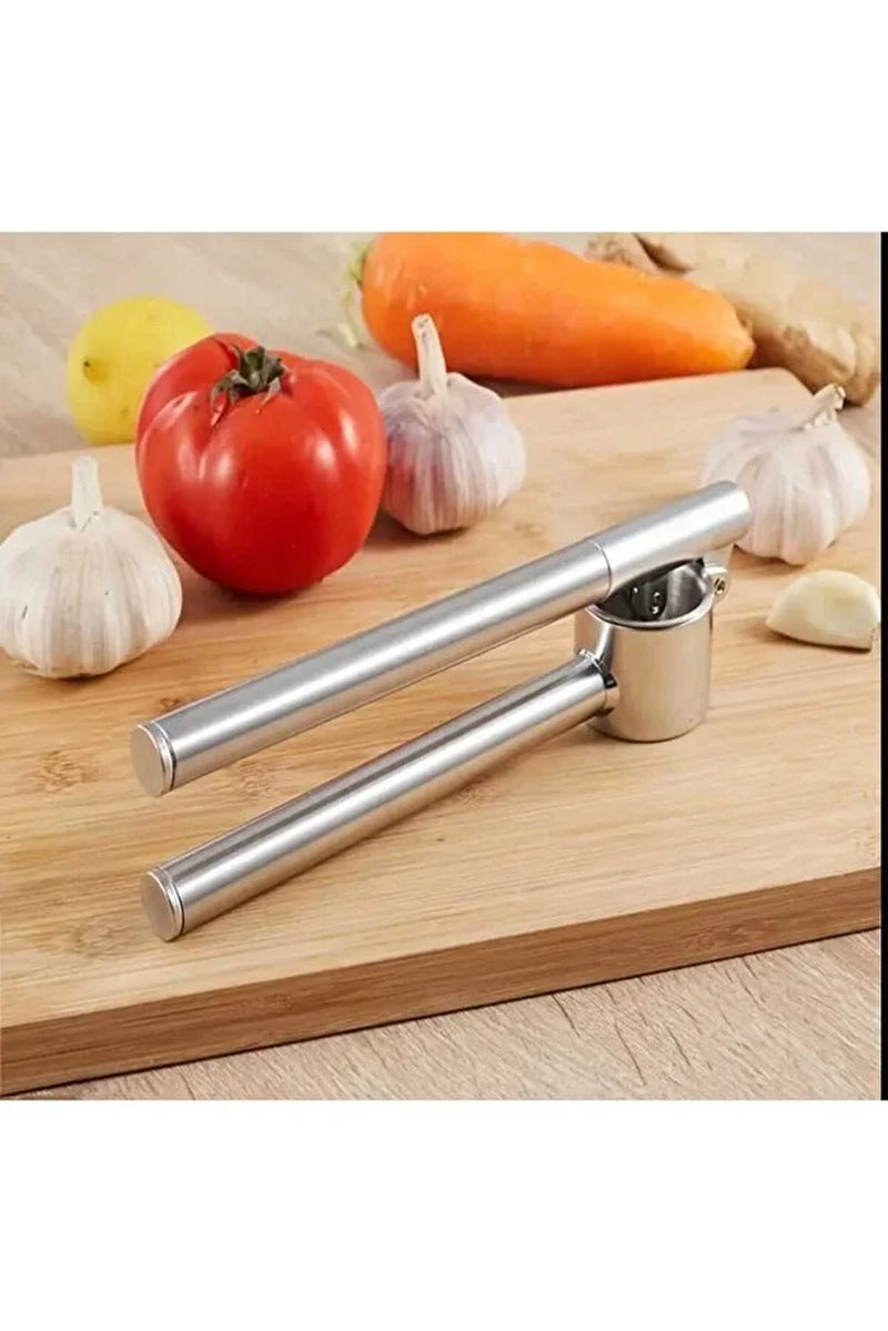 Stainless Steel Garlic Press Crush without Peeling Removable Chamber Easy to Clean Garlic Crusher