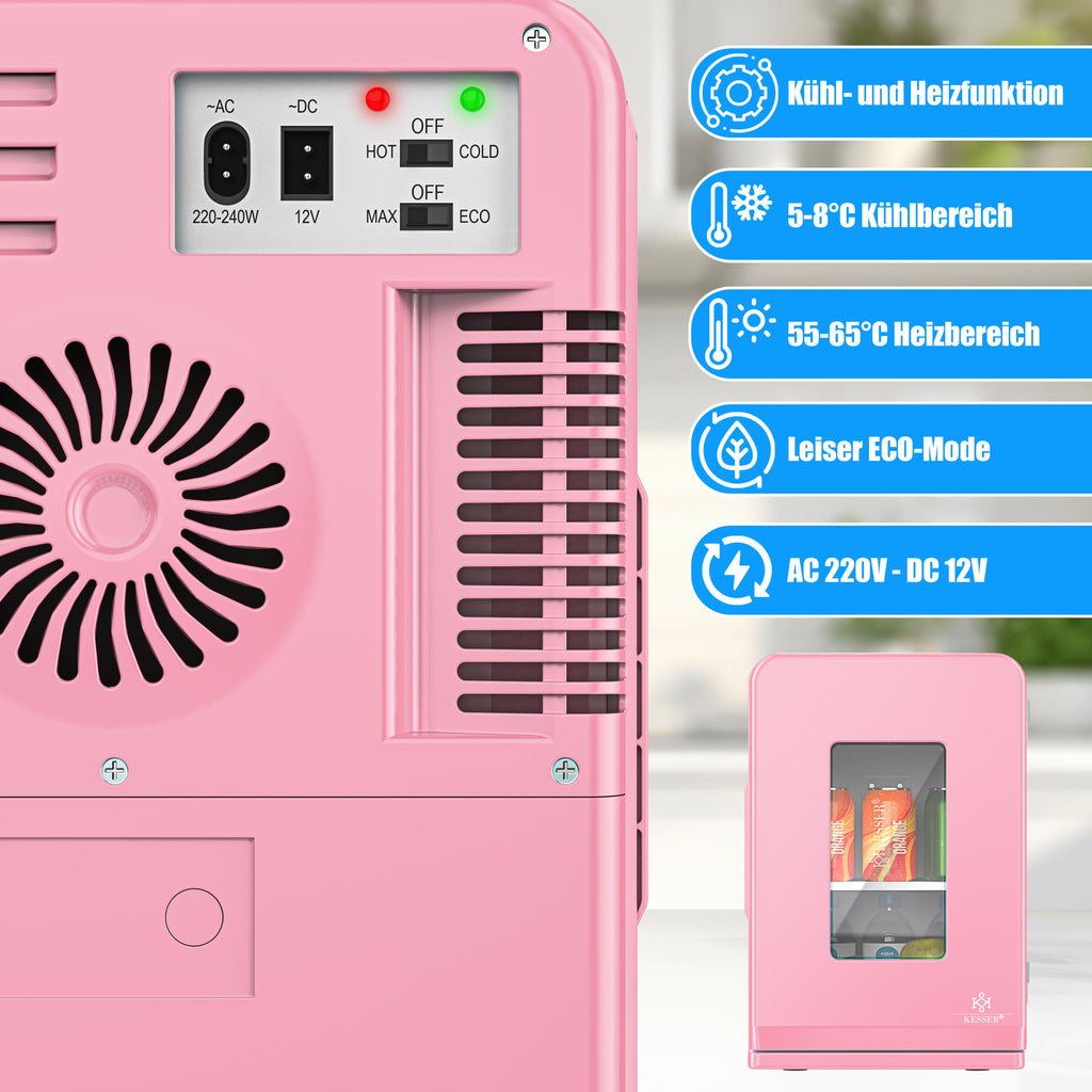 KESSER® Mini Kühlschrank 15 L Kühl Und Heizfunktion Minibar Kühlbox Thermobox