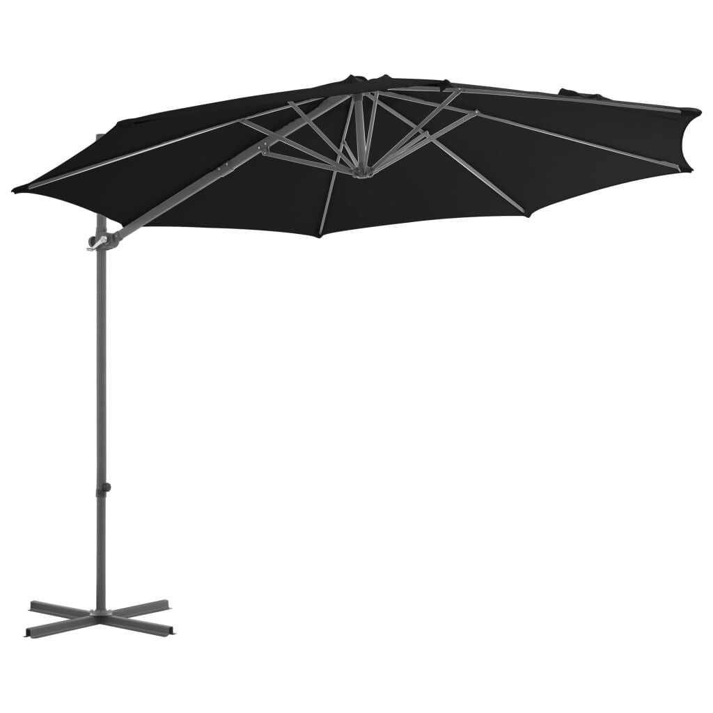 Ampelschirm Mit Stahl-Mast 300 Cm Schwarz