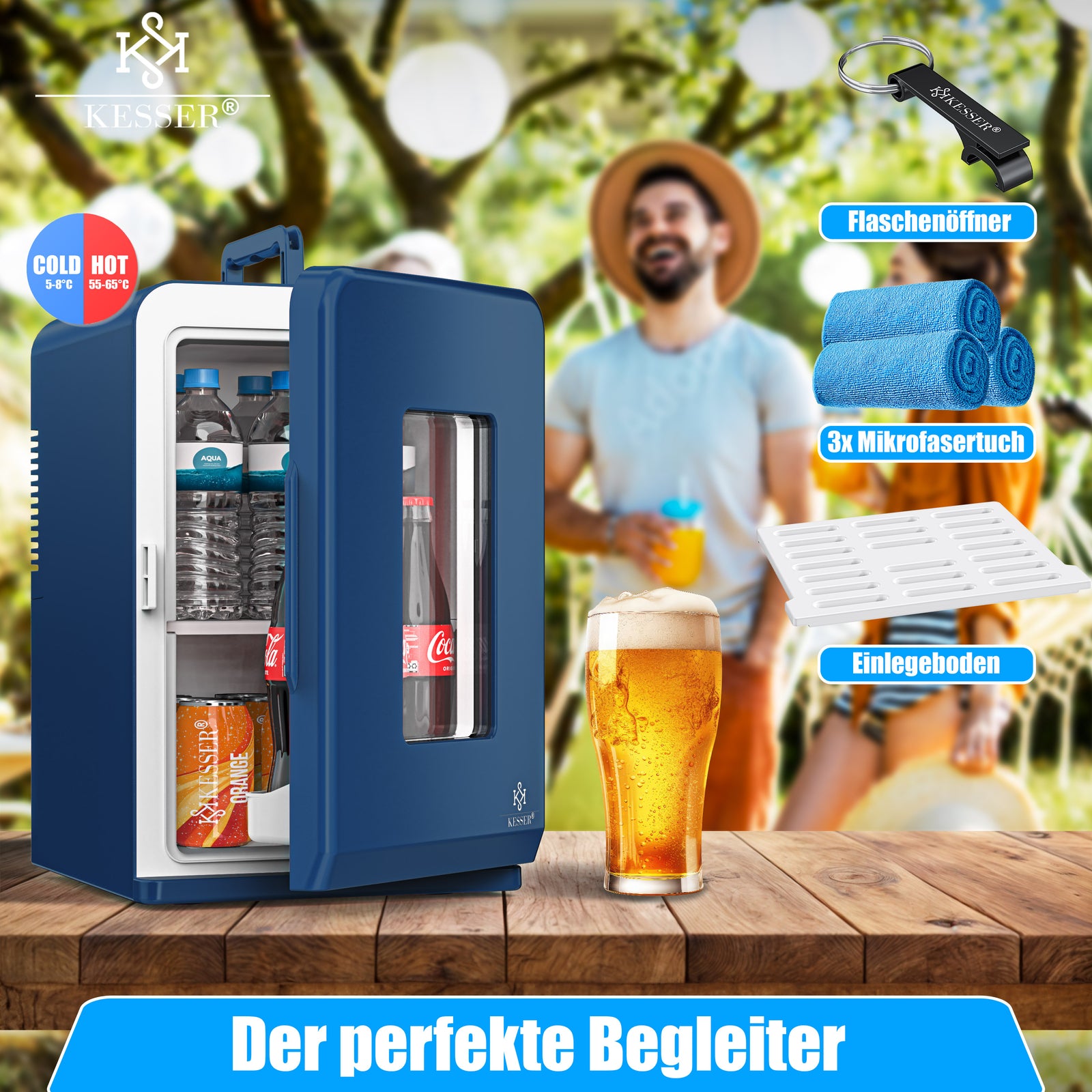 KESSER® Mini Kühlschrank 15 L Kühl Und Heizfunktion Minibar Kühlbox Thermobox