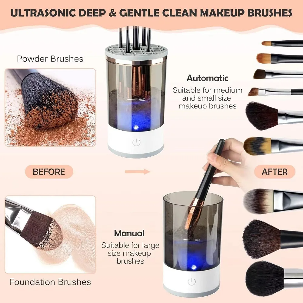 (US Shipping ) Automatic Brush Cleaner Electric Makeup Brush Cleaning Machine Fast Clean Dryer