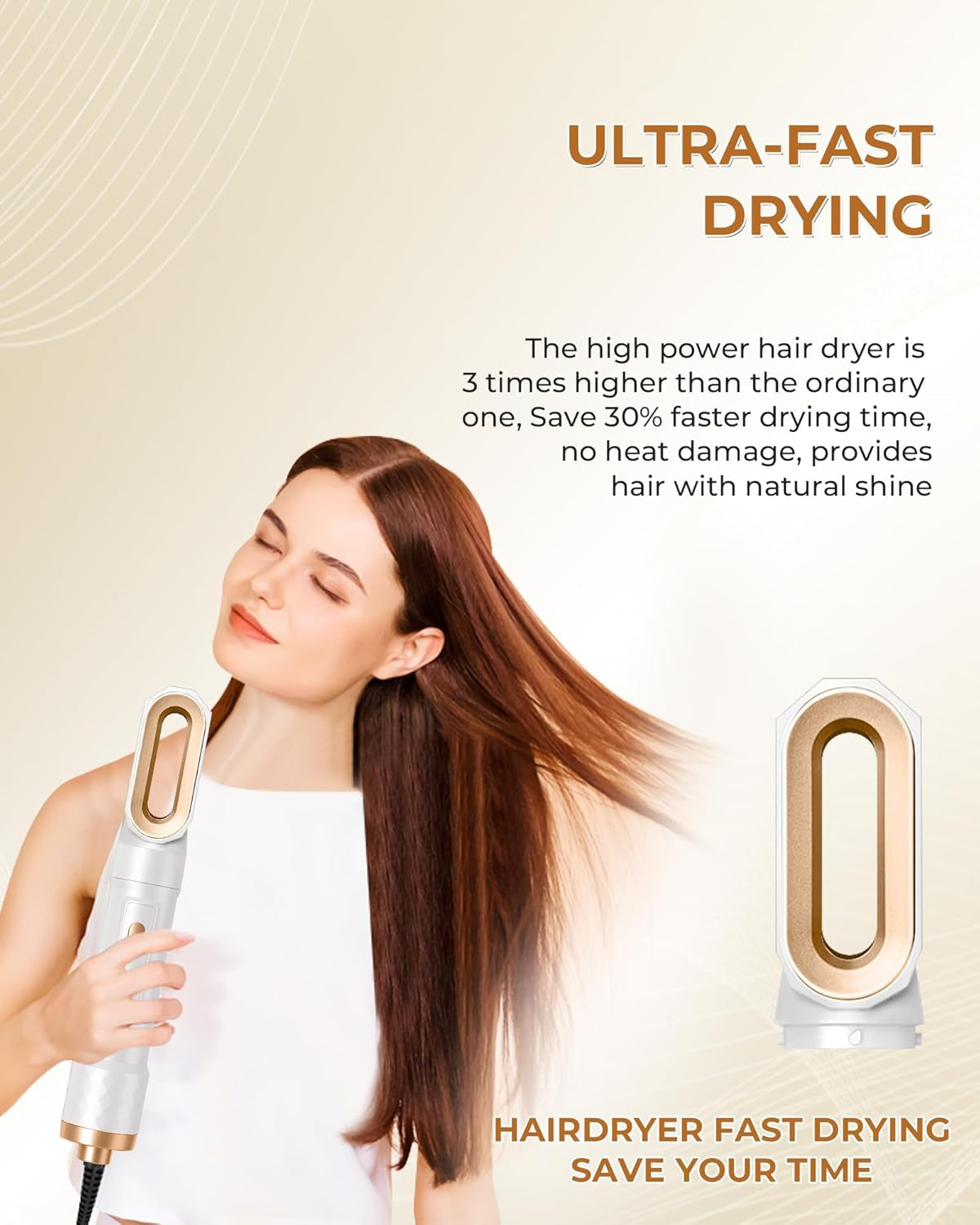 Hot Air Styler 6 in 1, UKLISS Föhnbürste Mit 6 Ersatz: 1000W Haartrockner, Airflow-Auto Lockenstab, Lockenbürste, Rundbürstenföhn, Haarglätter Für Haar Volumen, Glätten, Locken Und Föhnen, Haarpflege