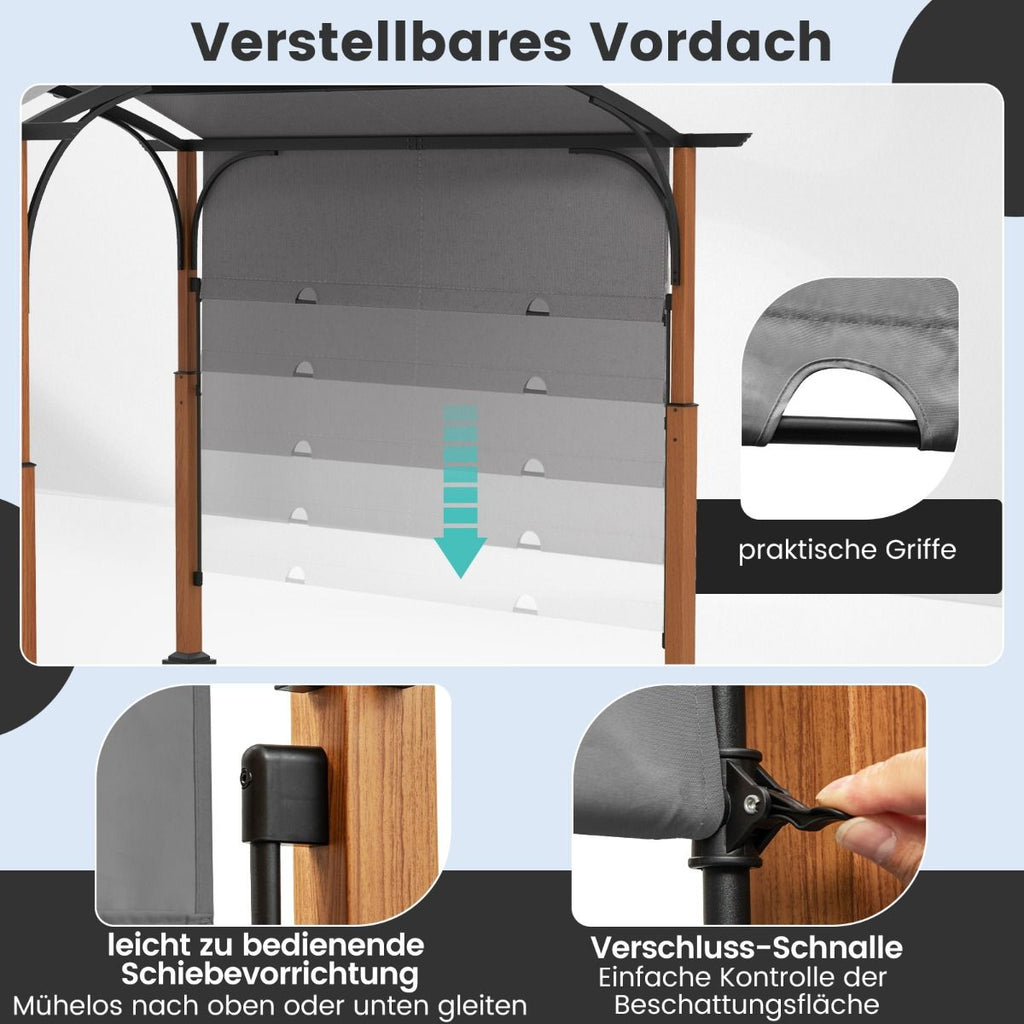 3,6 X 3 M Pergola Mit Ausziehbarem Dach Wasserdichter Stabiler Winterfester Pavillon