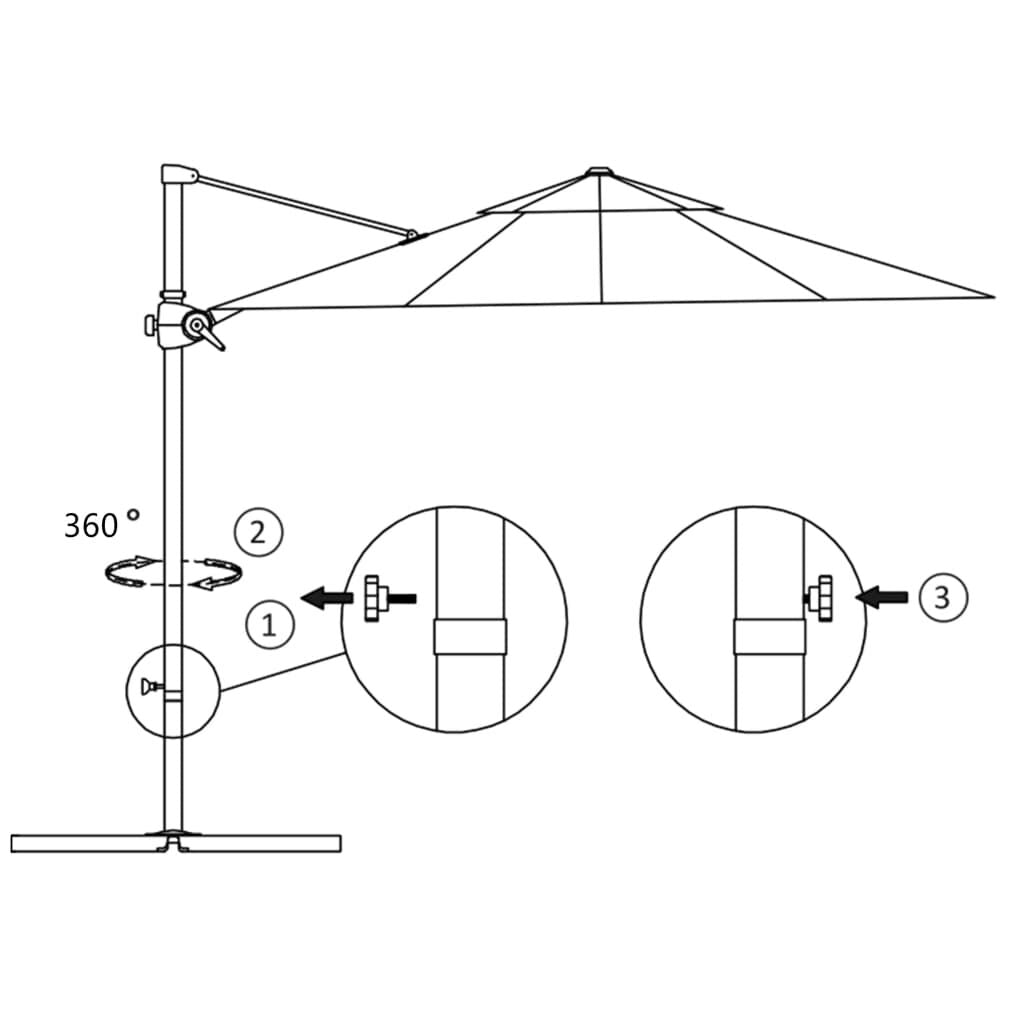 Ampelschirm Mit Stahl-Mast 300 Cm Schwarz