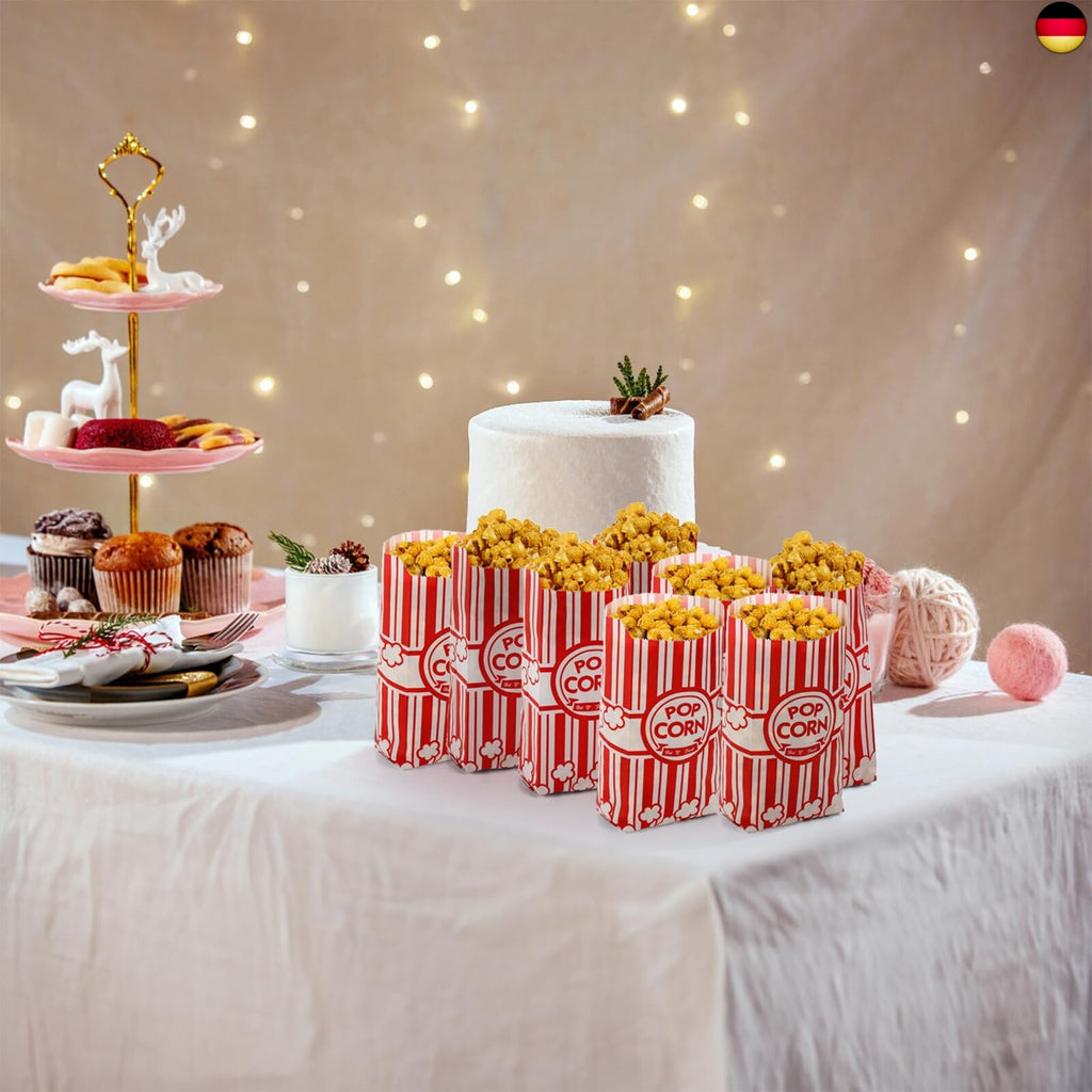 Tebery 200 Stück Popcorn Tüte, Papiertüten Partytüte, Popcorn Box Candy Tüte