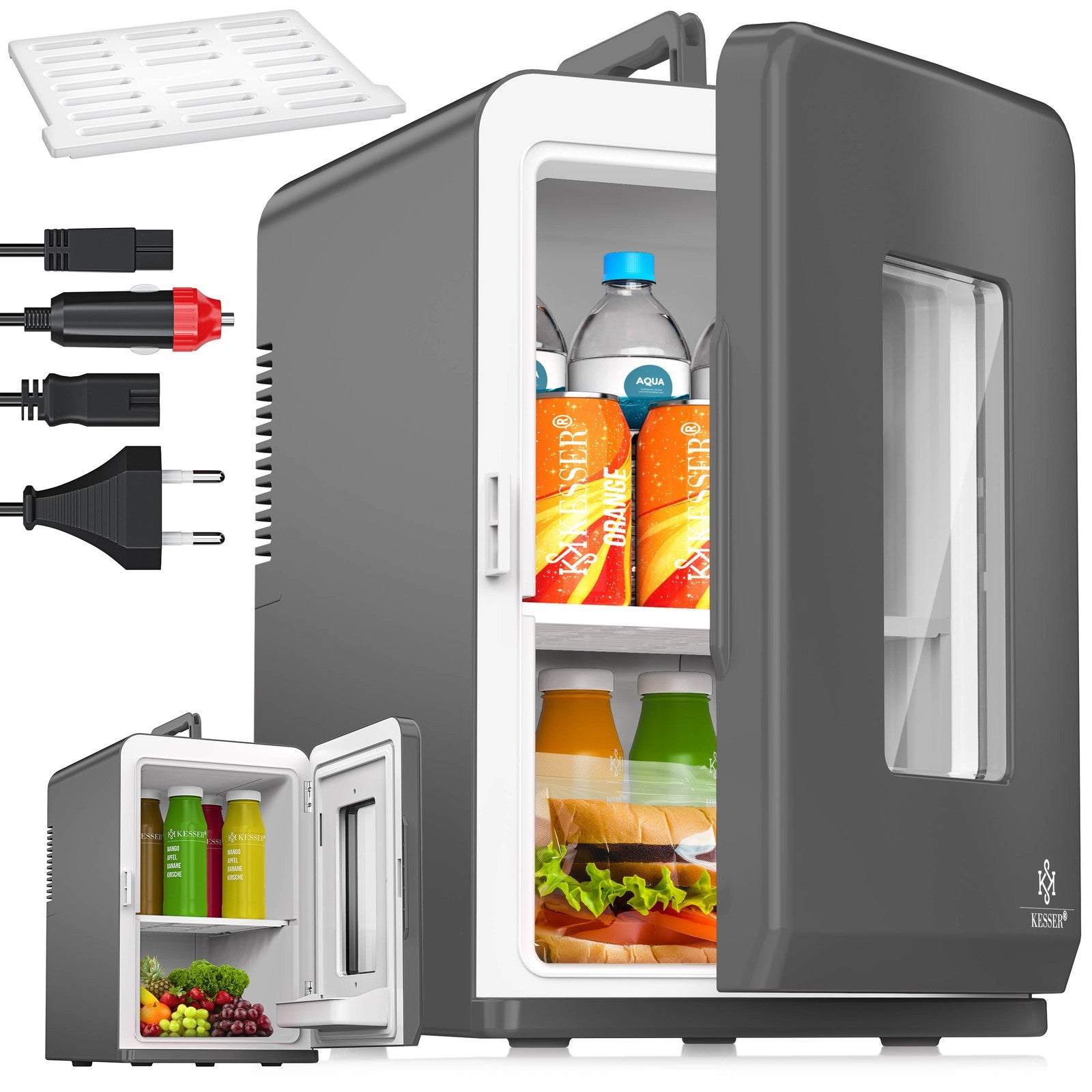 KESSER® Mini Kühlschrank 15 L Kühl Und Heizfunktion Minibar Kühlbox Thermobox
