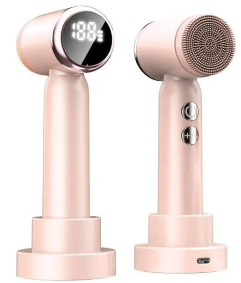 (US-DE Shipping) 6 In 1 Ultrasonic Electric Face Cleansing Brush Compress