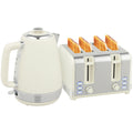 Wasserkocher Toaster Set 2200 W Mit 4 Scheiben Toaster, 1,7L Wasserkocher, Creme