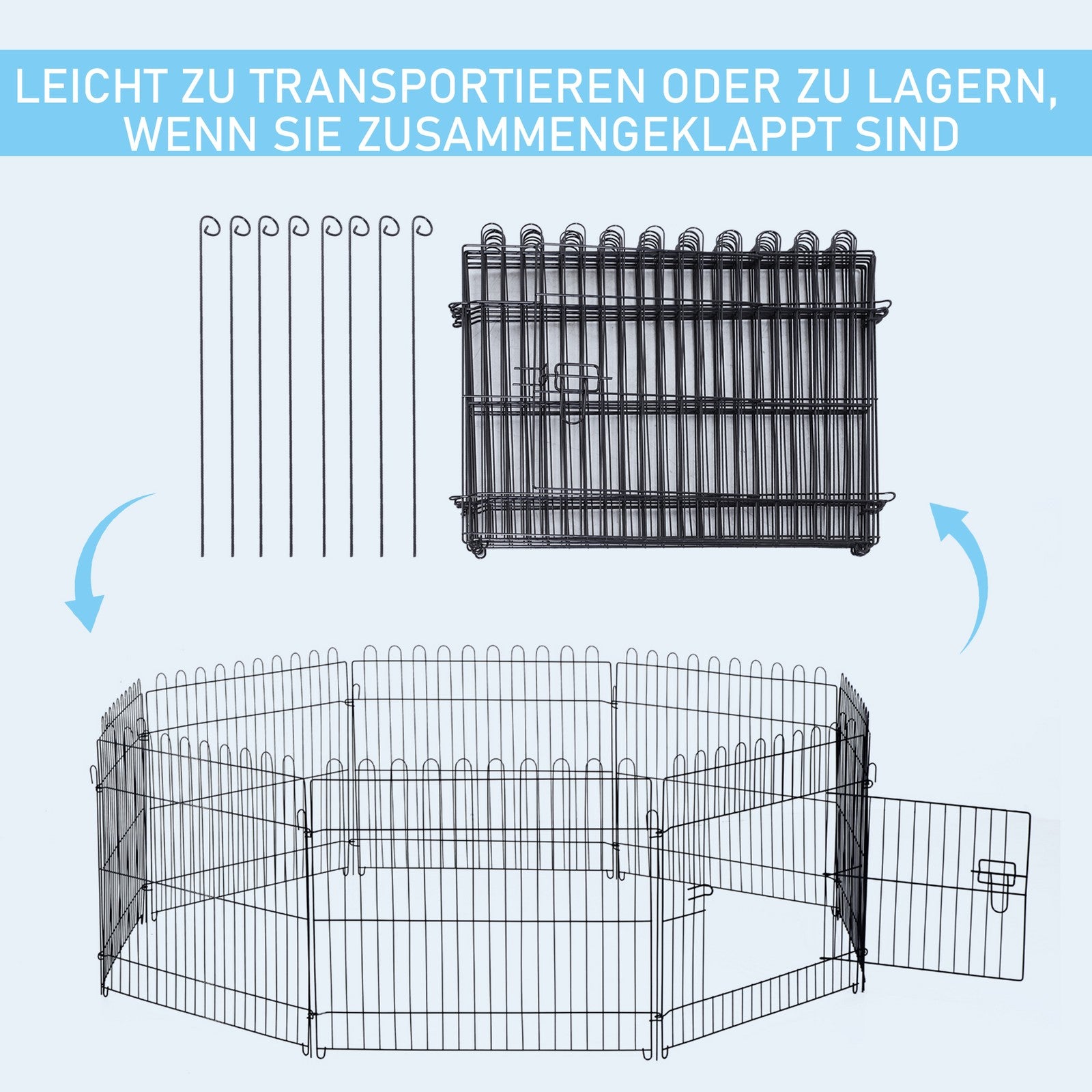 Pawhut Welpenauslauf Welpenzaun Laufstall Freilaufgehege Welpengitter 5 Maßen