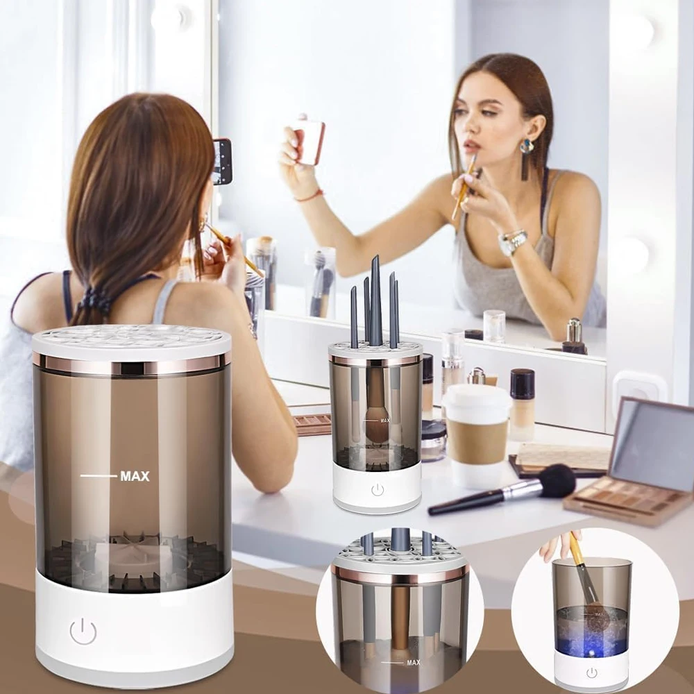 (US Shipping ) Automatic Brush Cleaner Electric Makeup Brush Cleaning Machine Fast Clean Dryer
