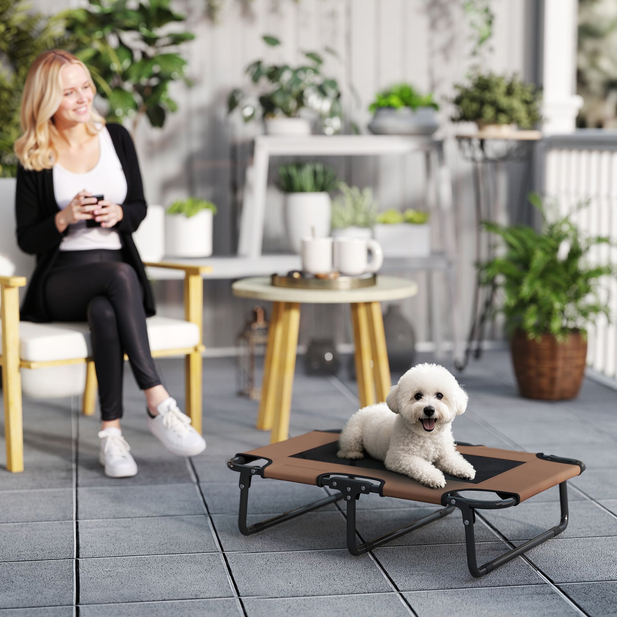 Erhöhtes Hundebett Klappbar Haustierbett, Outdoor Hundeliege Mit Netzdesign