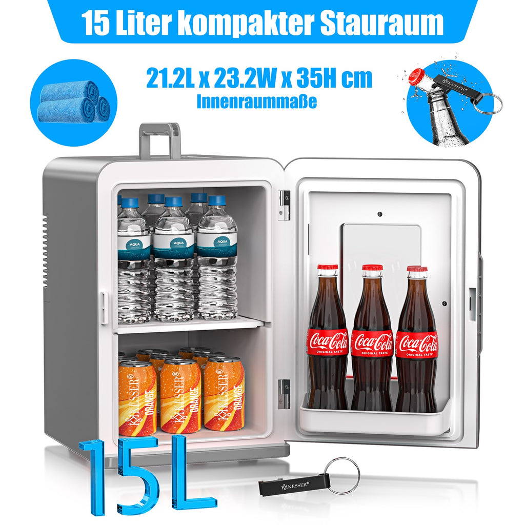 KESSER® Mini Kühlschrank 15 L Kühl Und Heizfunktion Minibar Kühlbox Thermobox