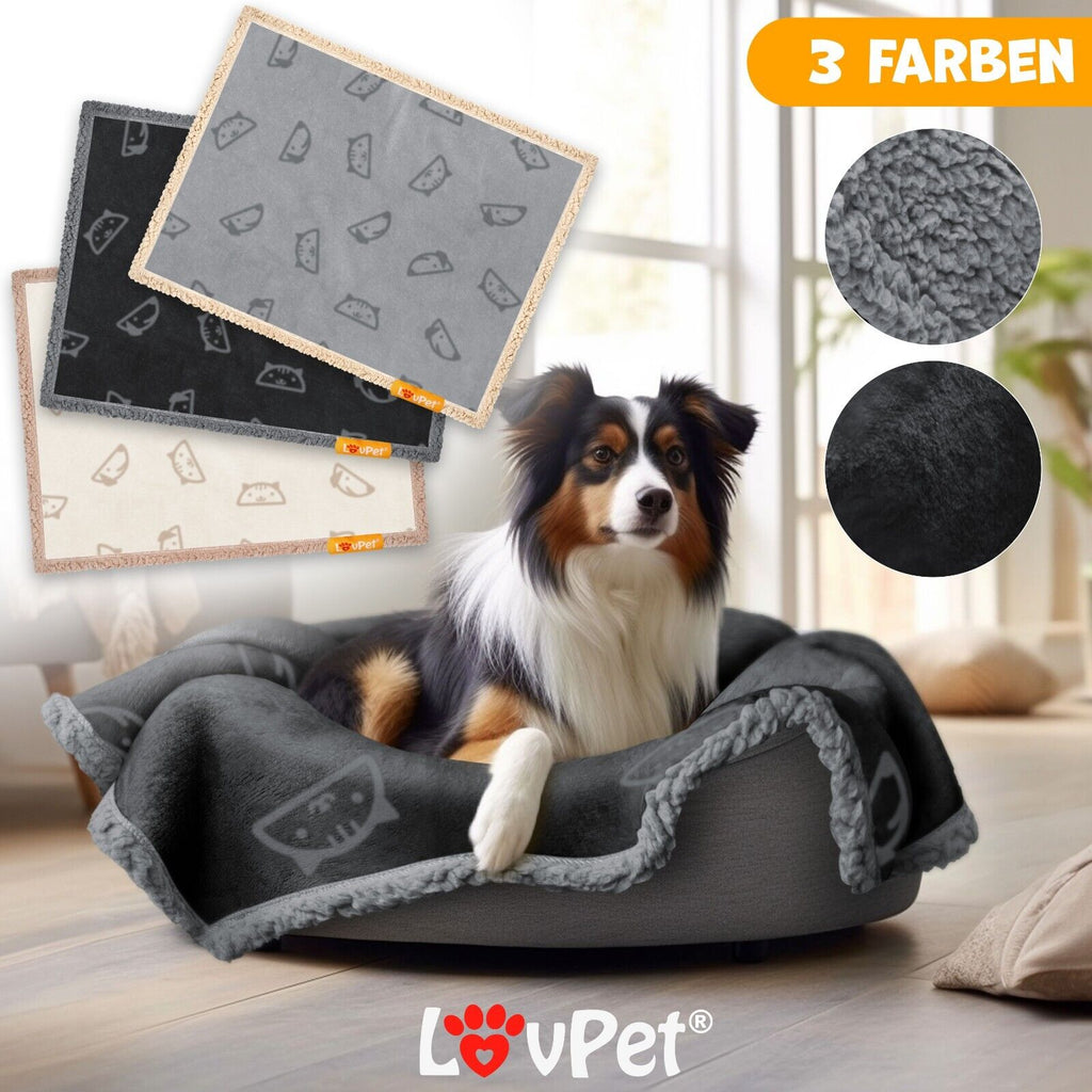 LOVPET® Hunde Decke Wasserdicht Haustier Trockenbett Fleece, 3X Spielzeugknochen