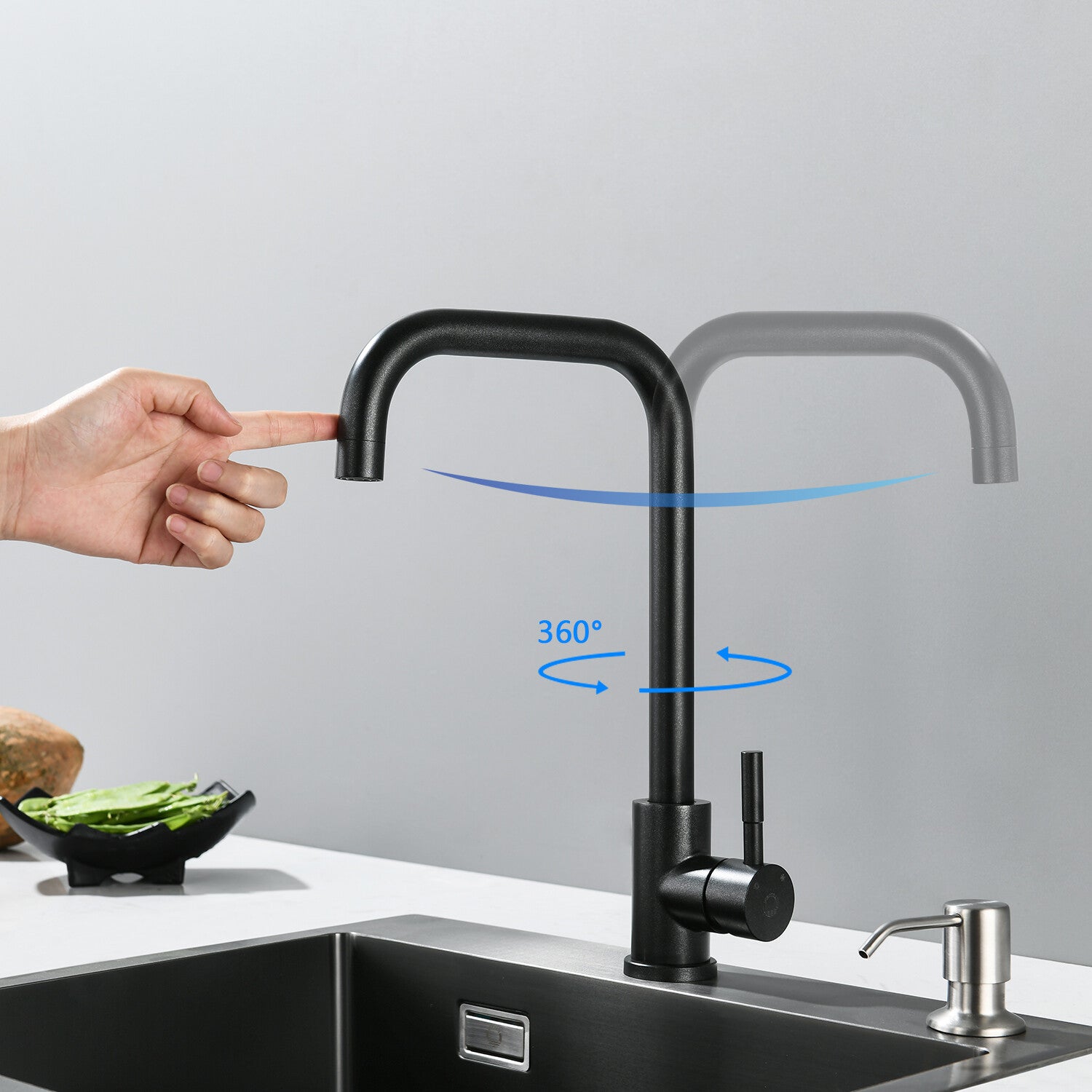 360° Drehbarer Küchenarmatur Wasserhahn Mischbatterie Küche Spültischarmat