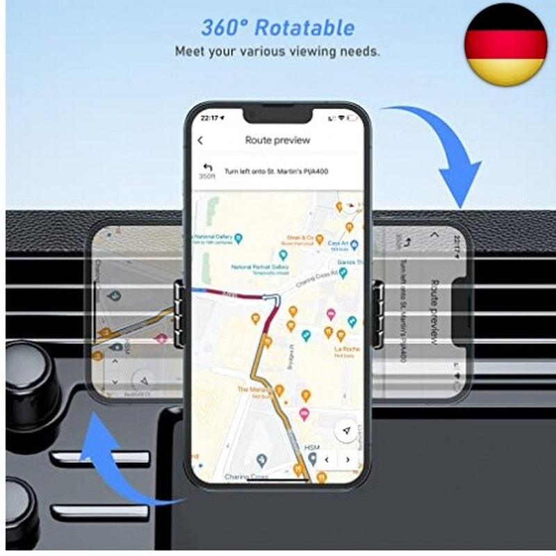 Handyhalterung Auto, Vent Halterung, Universal 360° Drehbare KFZ Lüftung 