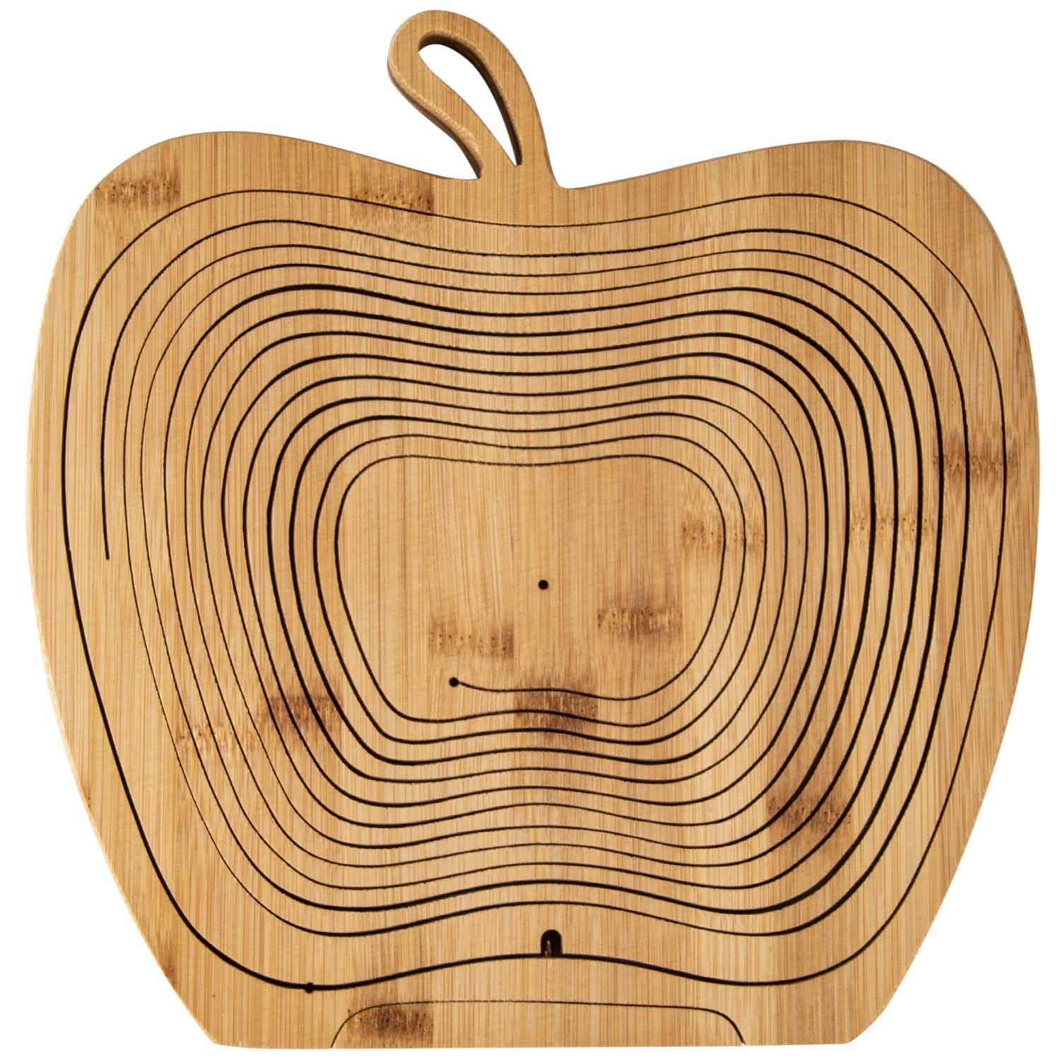 Obstschale Obstkorb Früchtekorb Dekoschale Küche Faltbar Klappbar Bambus Holz