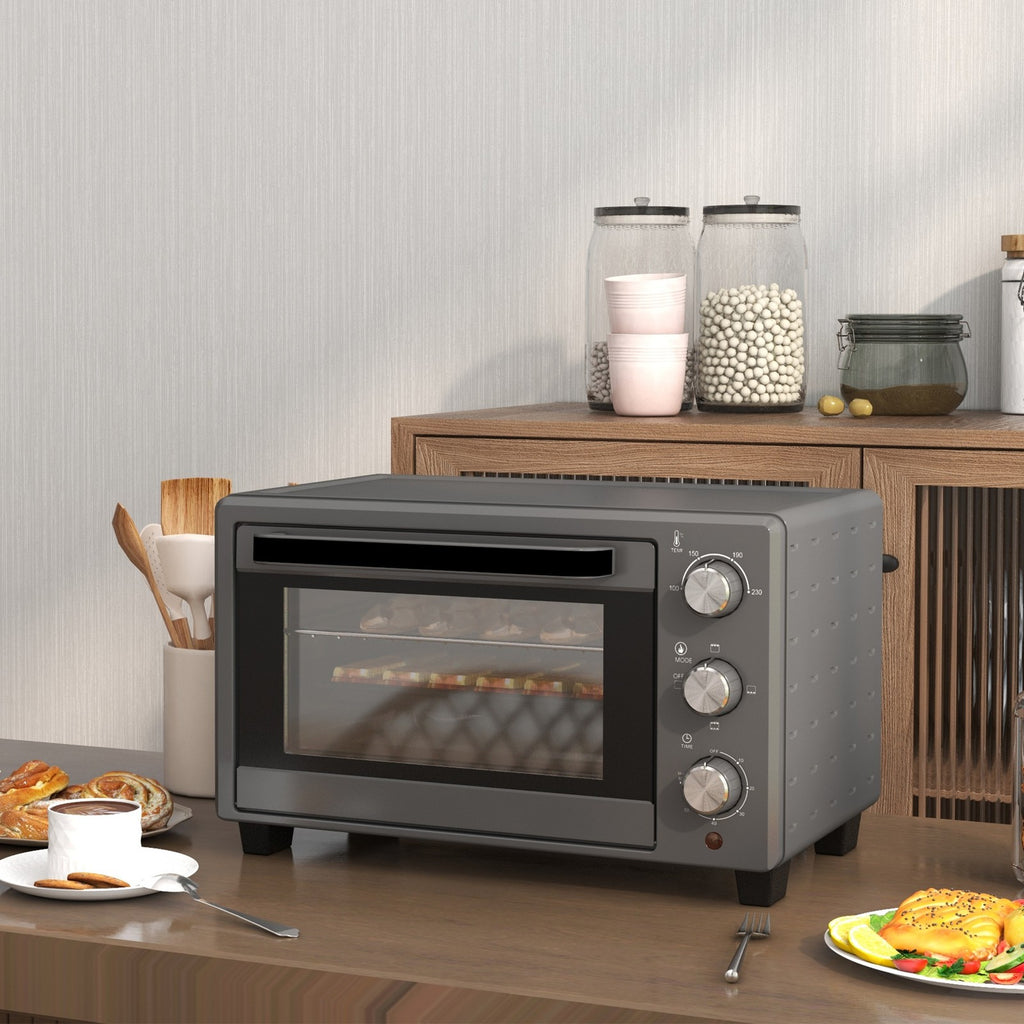 Minibackofen 21L 1400W 60 Min Timer, Kleinbackofen Mit 100 °C-230 °C Einstellbar