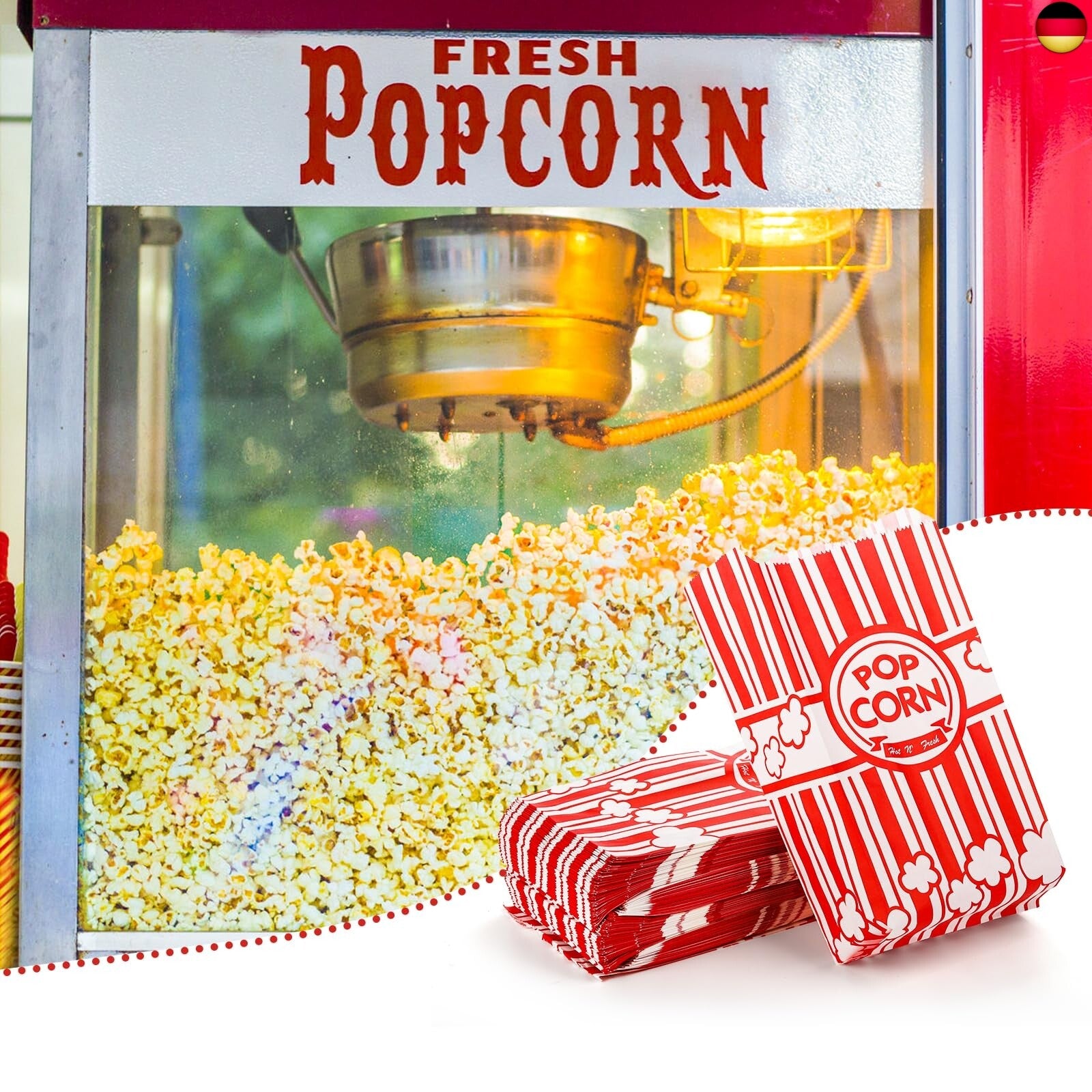 Tebery 200 Stück Popcorn Tüte, Papiertüten Partytüte, Popcorn Box Candy Tüte