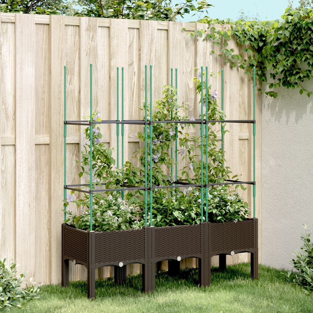 Pflanzkübel Mit Rankgitter Blumenkübel Gartenspalier Pflanzkasten PP Vidaxl