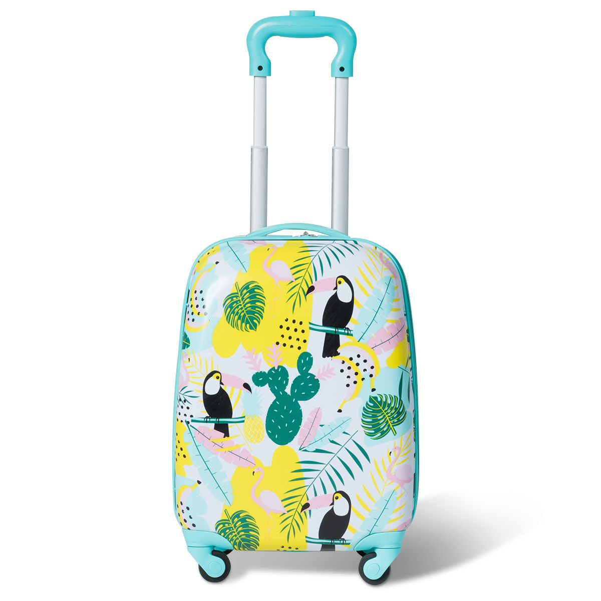2 Tlg Kindergepäck Flamingosblid Reisekoffer Kinderkoffer + Rucksack Blau
