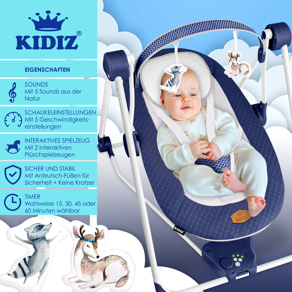 KIDIZ® Babywippe Schaukelwippe Babyschaukel Spielbogen Babywiege Liege Wippe