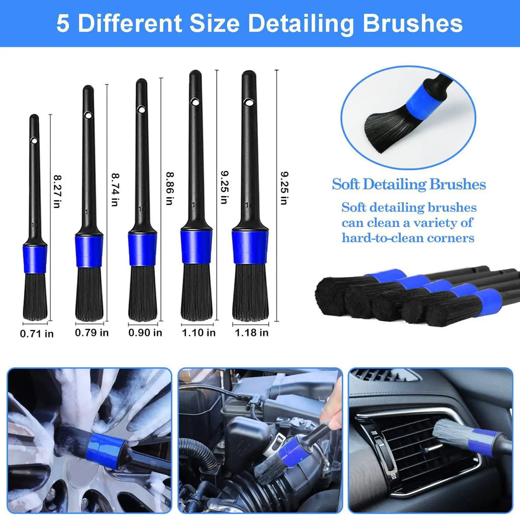 (US-DE Shipping) 26Pcs Car Detailing Brush Set Drill