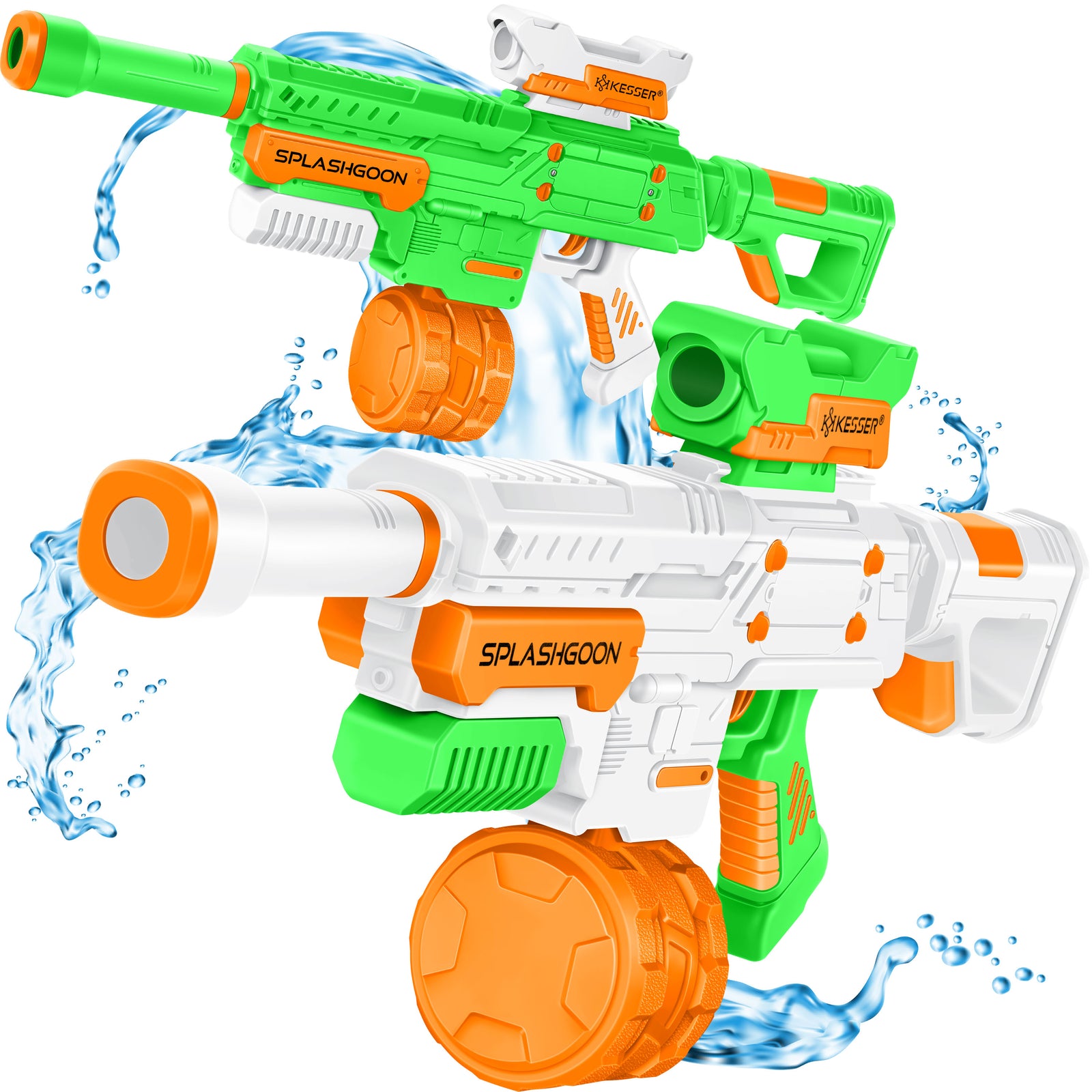 KESSER® 2X Wasserpistole Inkl. Zielfernrohr Wasser Spritzpistole 16M, 1,65L Tank