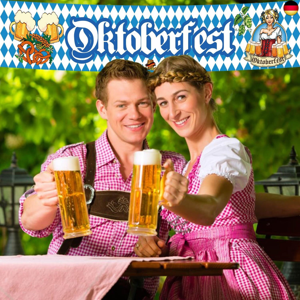 Oktoberfest Party Banner, 300 × 50 Cm Bayerisches Oktoberfest Deko, Oktoberfest