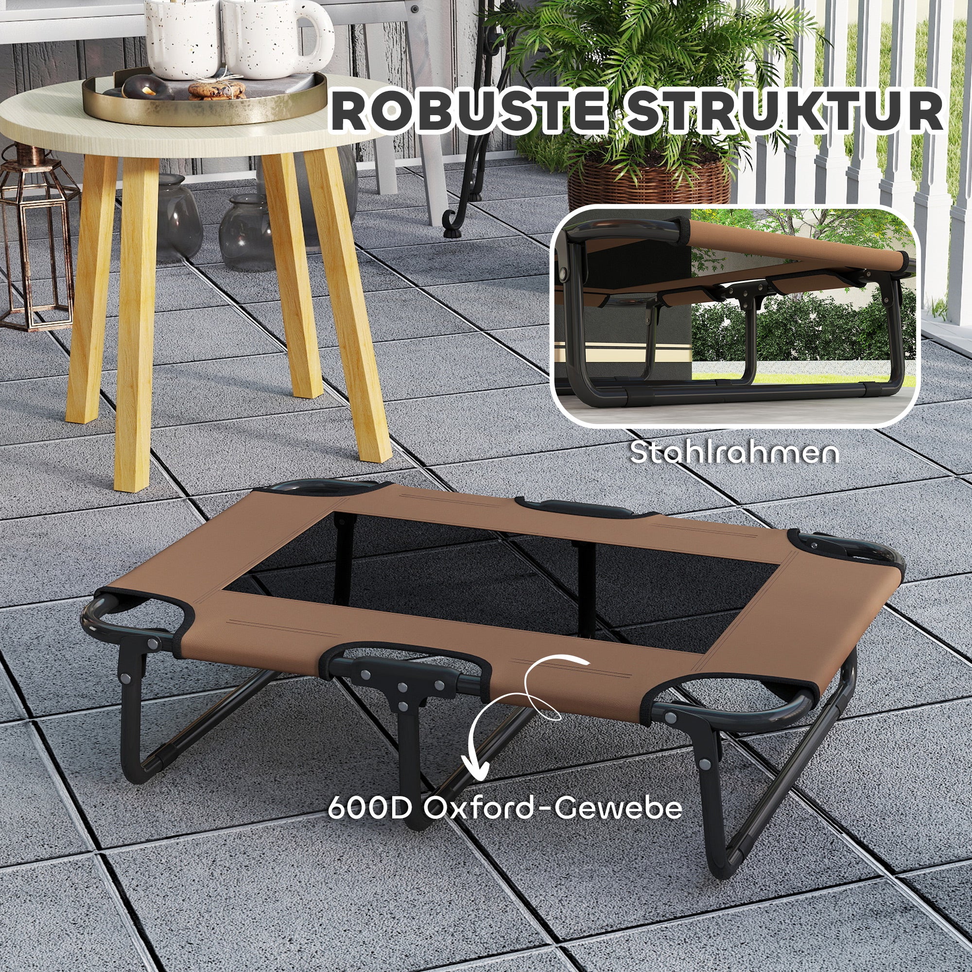 Erhöhtes Hundebett Klappbar Haustierbett, Outdoor Hundeliege Mit Netzdesign