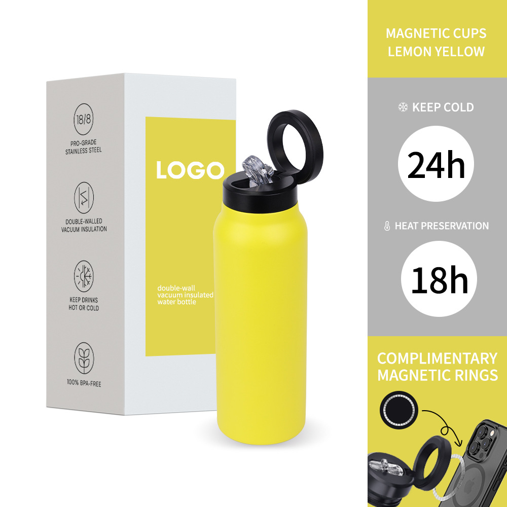(US-DE Shipping) Stainless Steel Water Bottle With Lid Magnetic