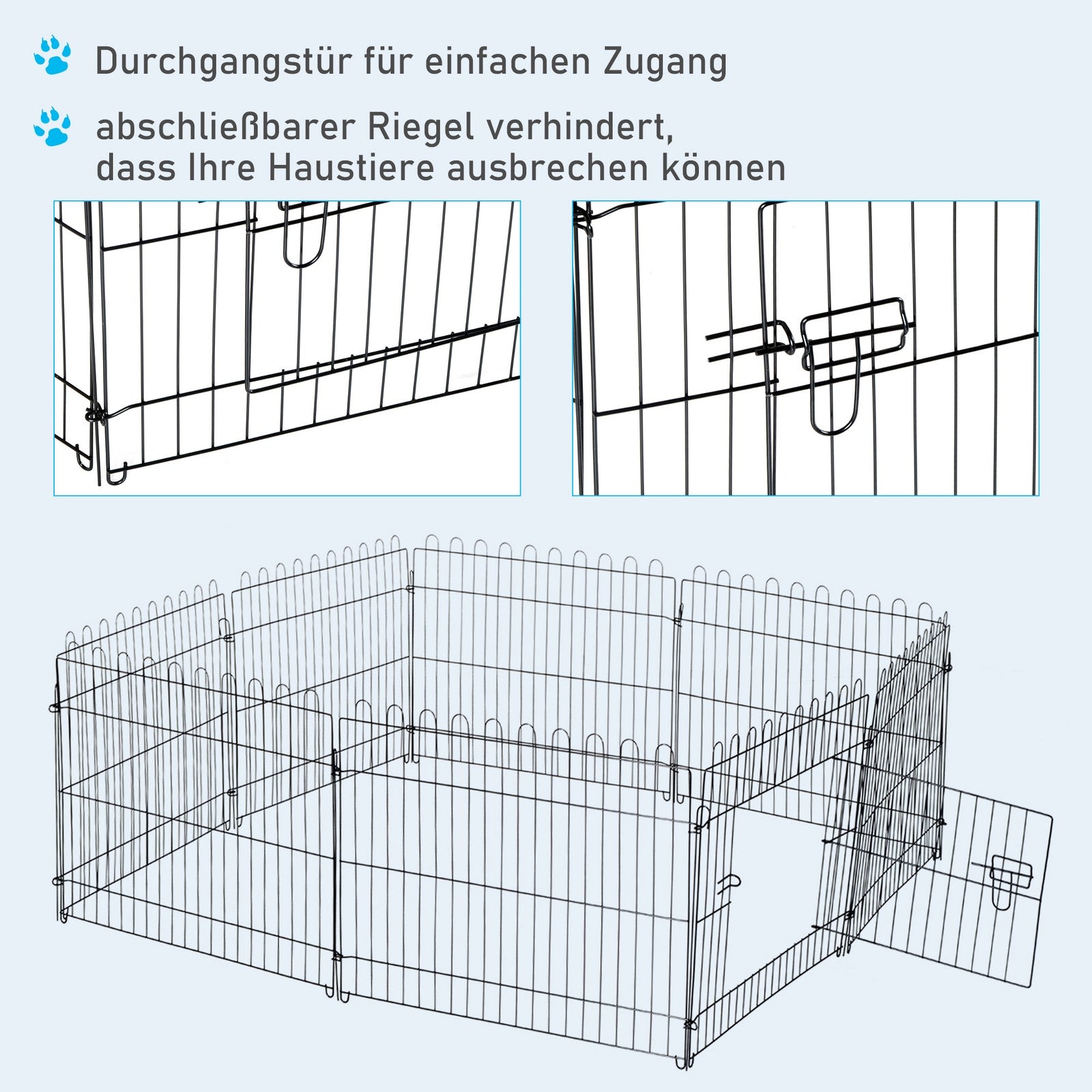 Pawhut Welpenauslauf Welpenzaun Laufstall Freilaufgehege Welpengitter 5 Maßen