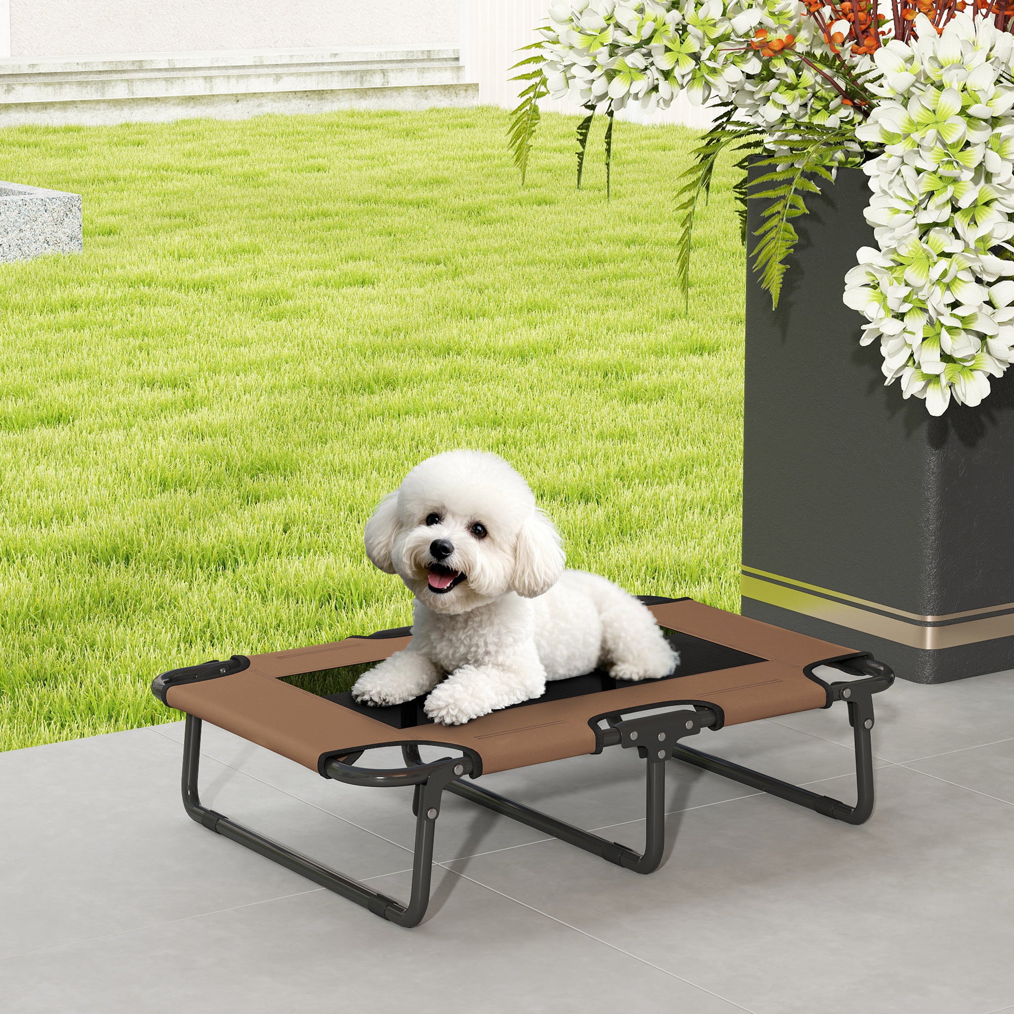 Erhöhtes Hundebett Klappbar Haustierbett, Outdoor Hundeliege Mit Netzdesign