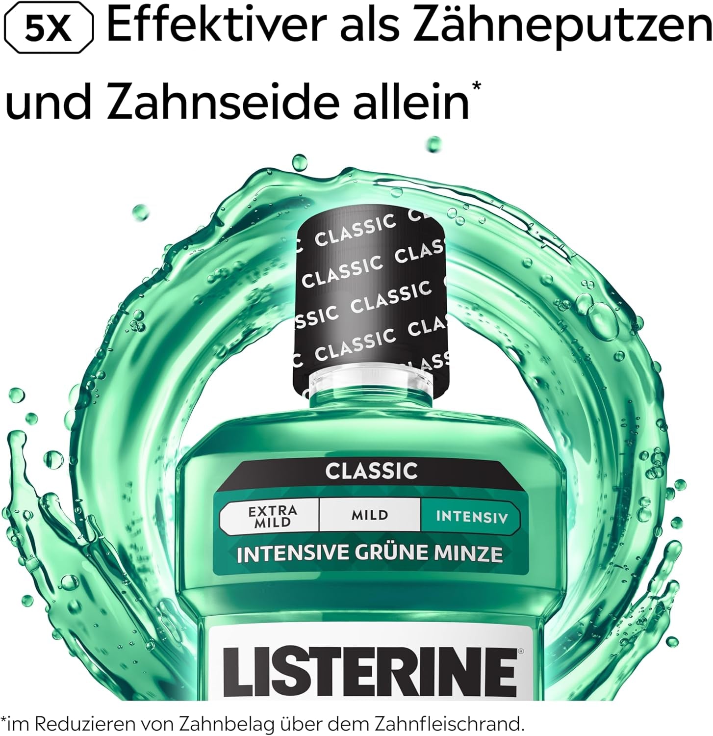 Listerine Fresh Mint Antibakterielle Mundspülung Für Frischen Atem, Mit Ätherischen Ölen, Bekämpft Mundgeruch Verursachende Bakterien, Mit Frischem Minzgeschmack