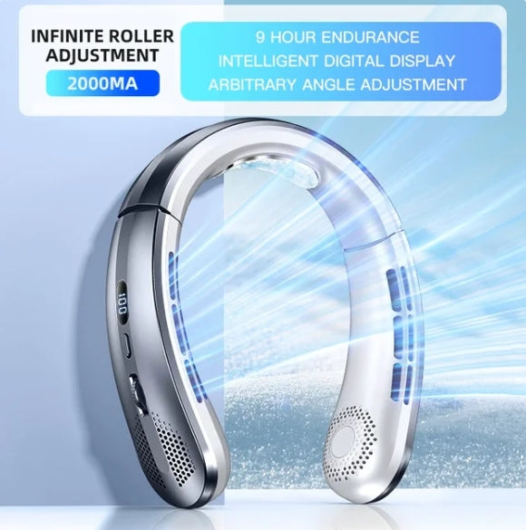 (US-DE Shipping) Portable Neck Fan with Digital Display