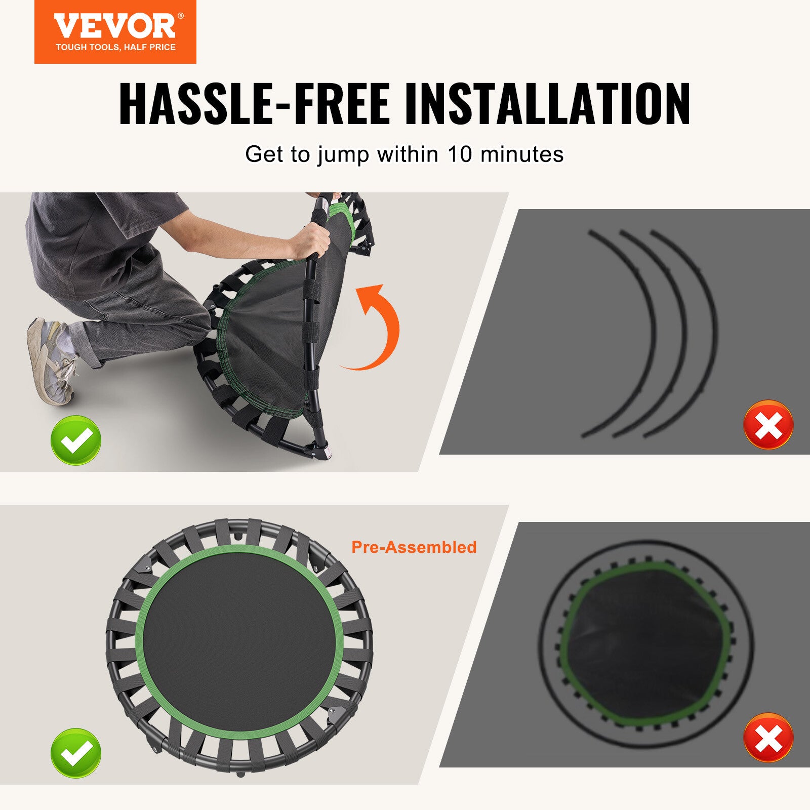 VEVOR Mini-Fitness-Trampolin