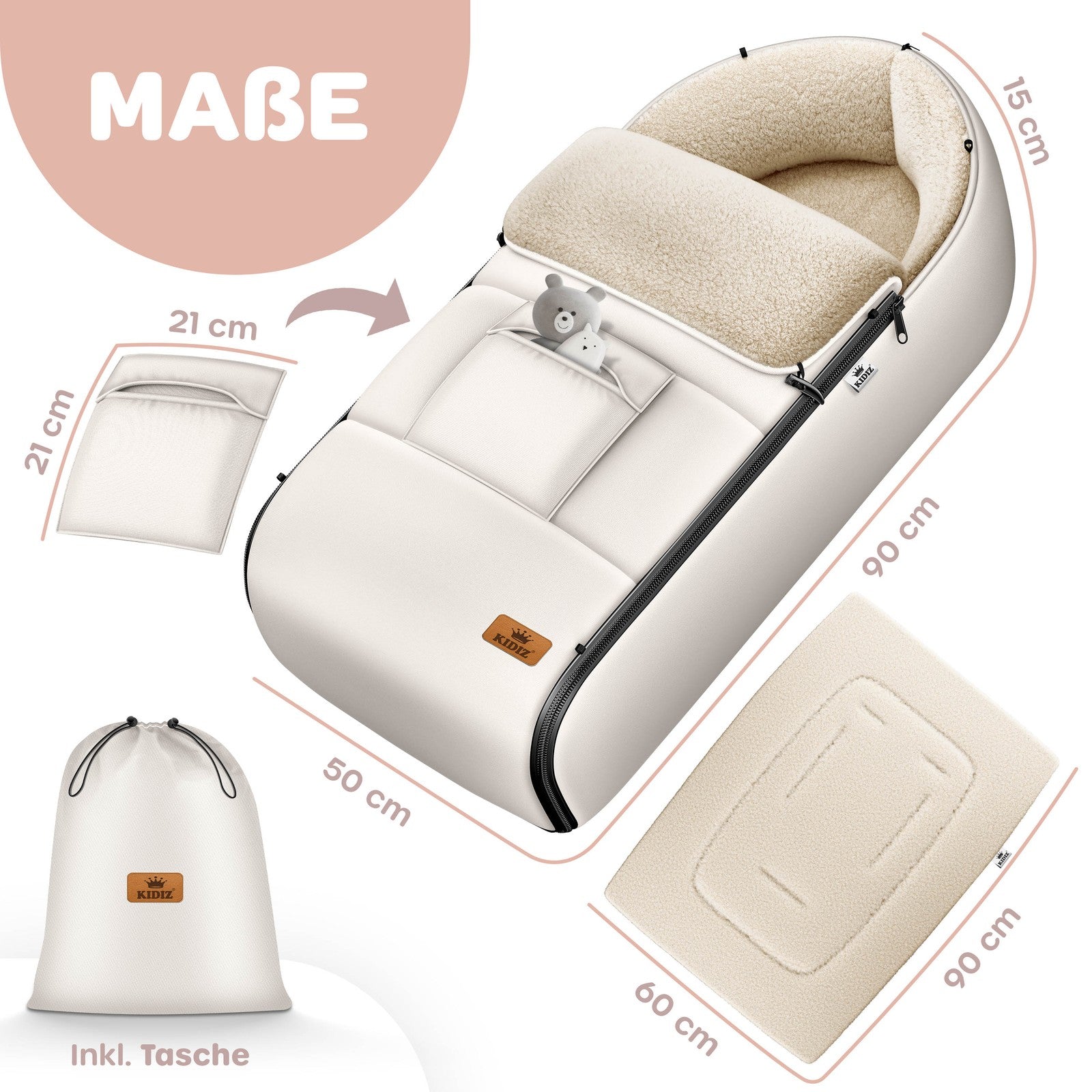 KIDIZ® Babyfußsack Baby Winterfußsack Kinderwagenfuß