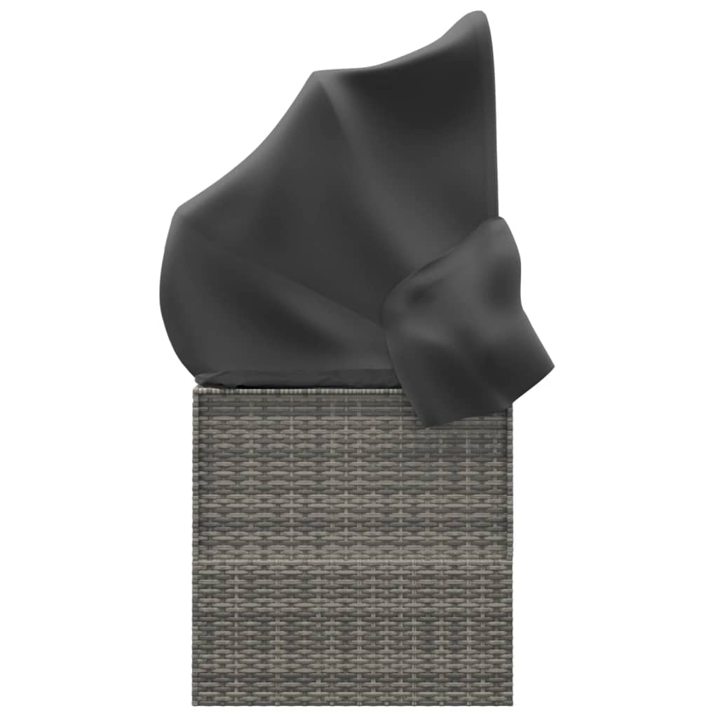 Outdoor Loungebett Mit Dach Kissen Gartenliege Gartenmöbel Poly Rattan Vidaxl