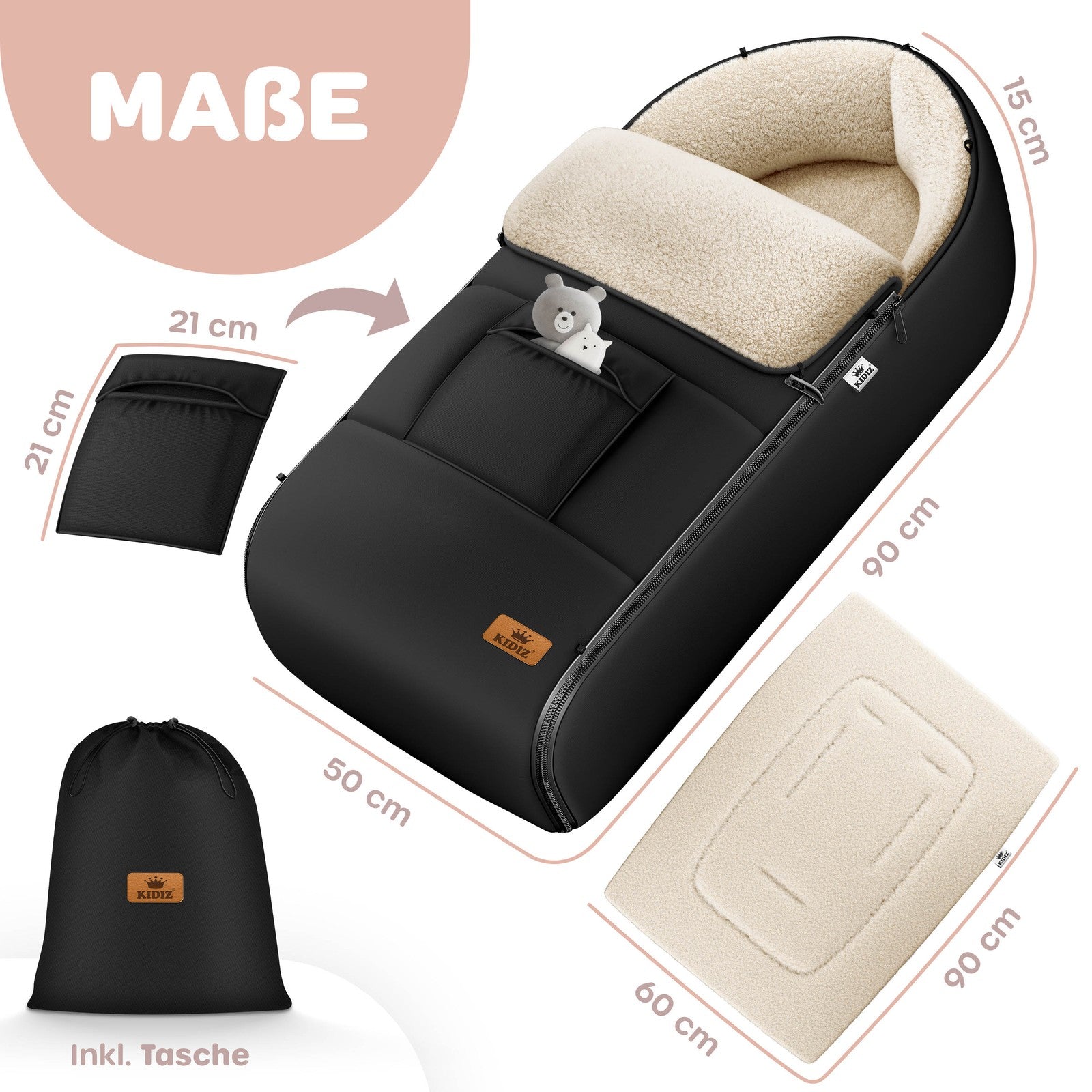KIDIZ® Babyfußsack Baby Winterfußsack Kinderwagenfuß