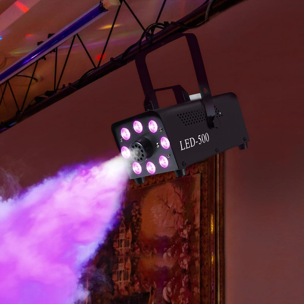Nebelmaschine 450W Rauchmaschine Mit 13 Farbigen LED Lichtern Und RGB Effekt