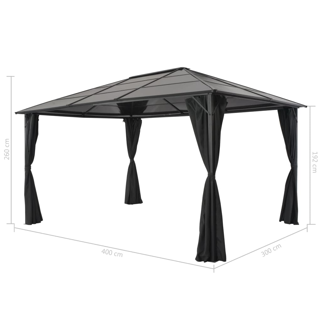 Gartenpavillon Schwarz Pavillon Partyzelt Festzelt Gartenzelt 4X3/3X3M VidaXL