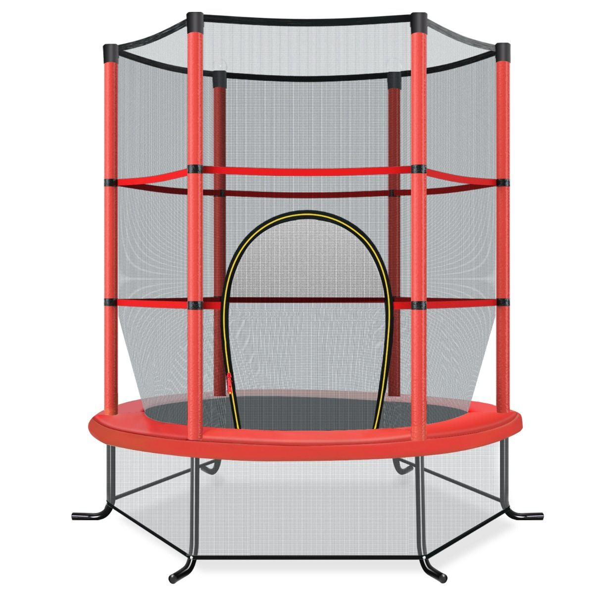 Ø165Cm Gartentrampolin Mit Sicherheitsnetz Trampolin Bis 135KG Belastbar Für Kinder Ab 3 Jahre
