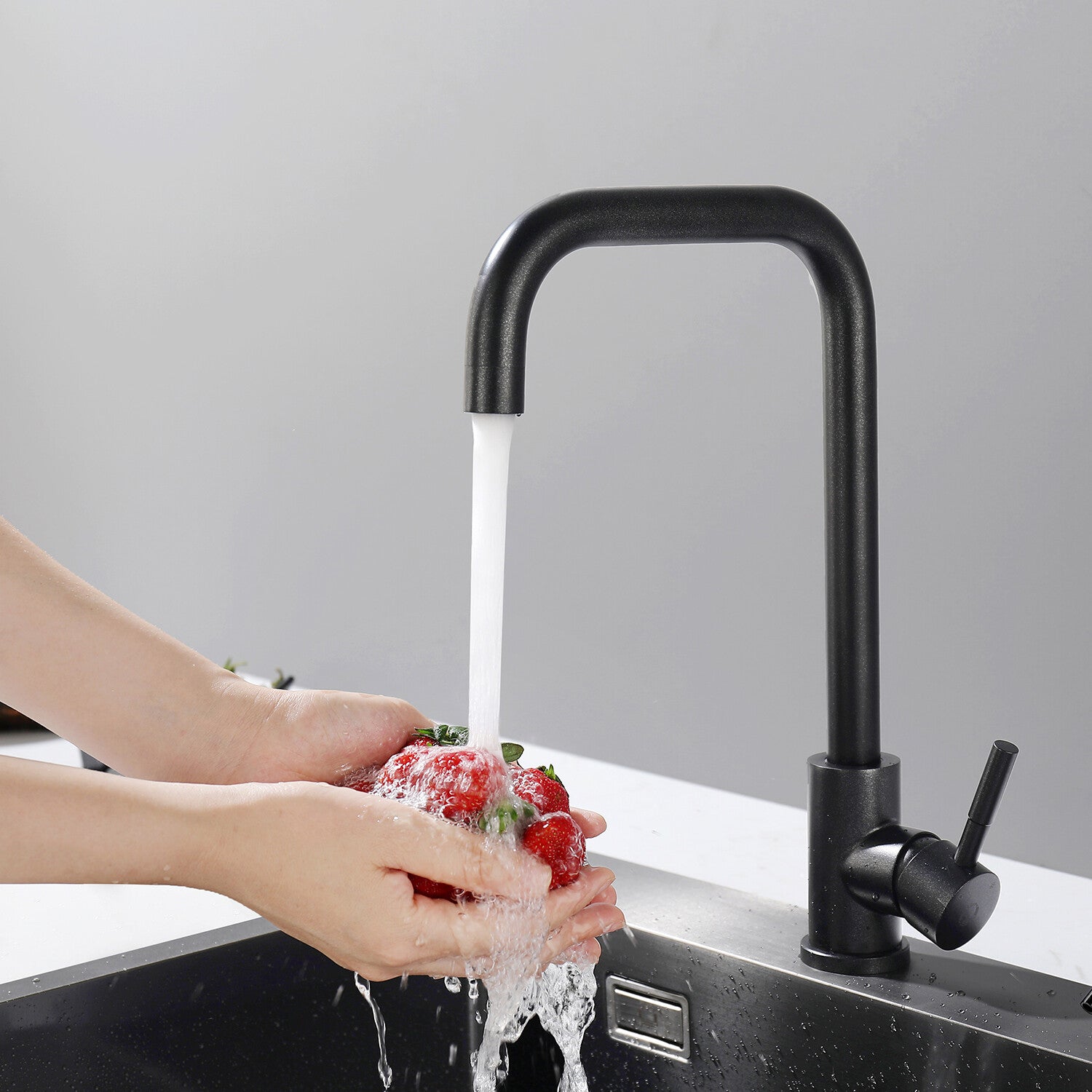 360° Drehbarer Küchenarmatur Wasserhahn Mischbatterie Küche Spültischarmat