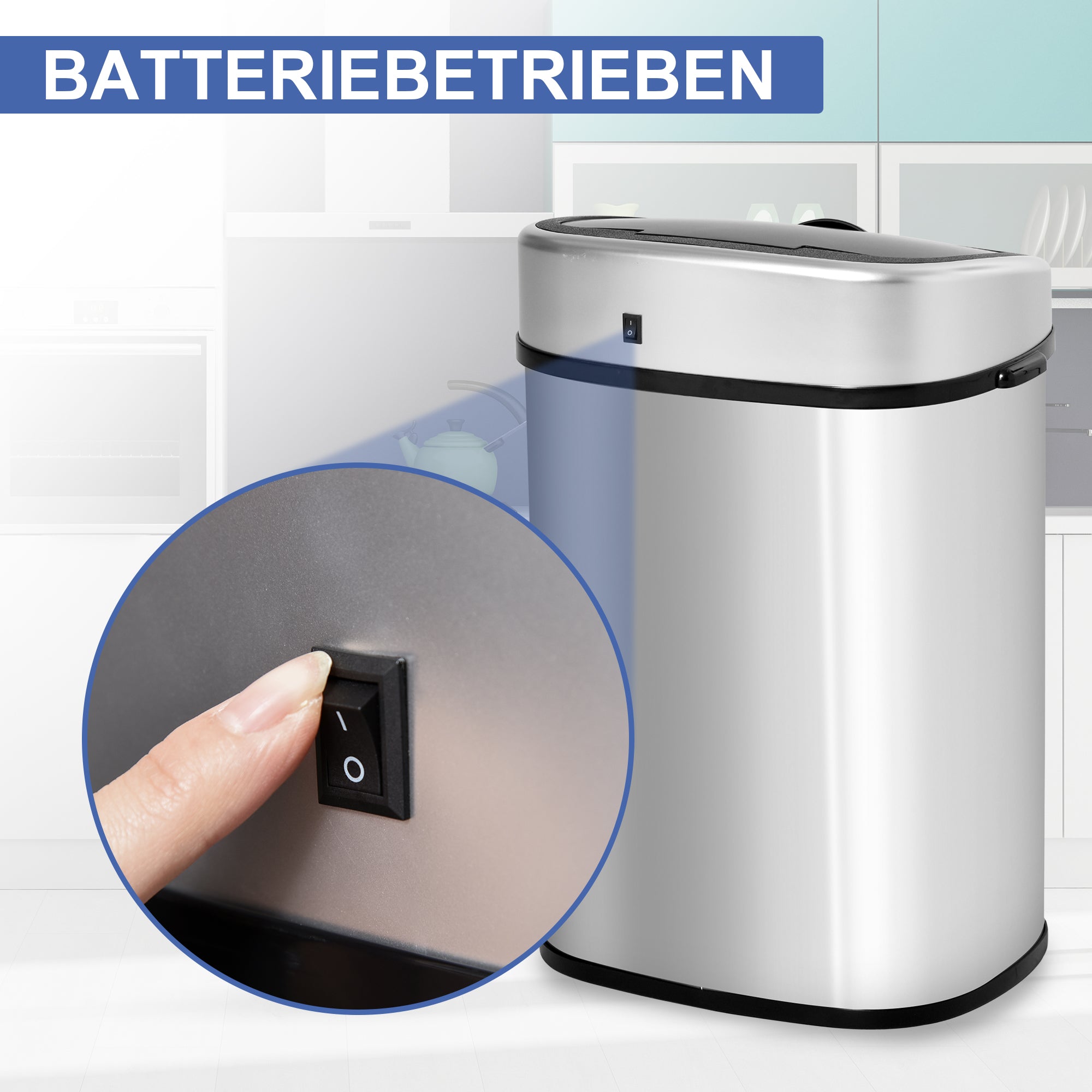 Automatik Mülleimer Abfalleimer Mit Infrarotsensor Küche Silber
