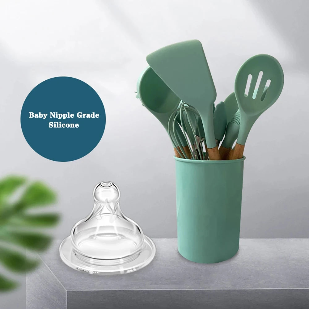 Silicone Kitchenware Cooking Utensils Set Non-Stick Cookware Kitchen Cooking Tool Set