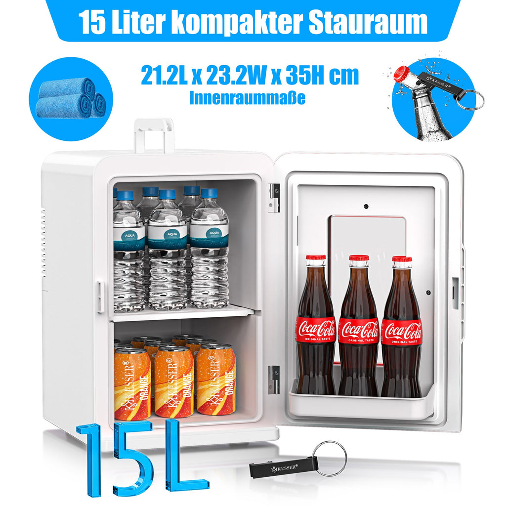 KESSER® Mini Kühlschrank 15 L Kühl Und Heizfunktion Minibar Kühlbox Thermobox