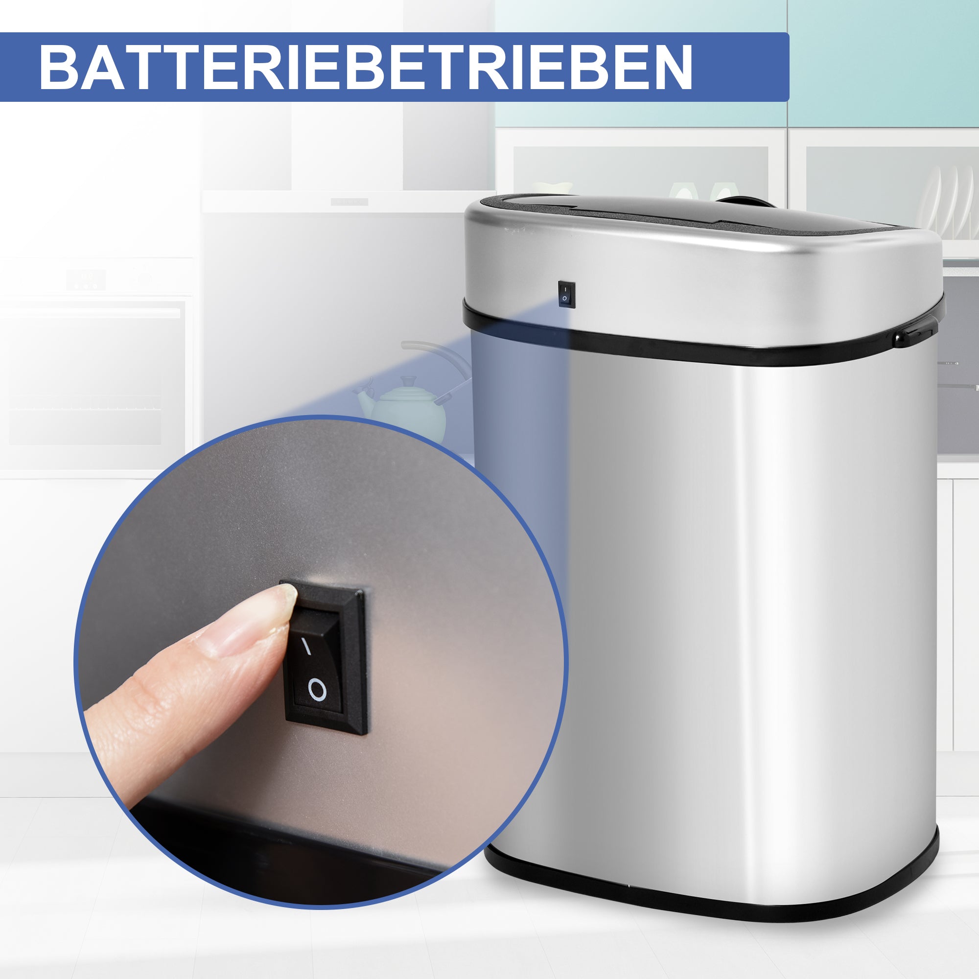 Automatik Mülleimer Abfalleimer Mit Infrarotsensor Küche Silber